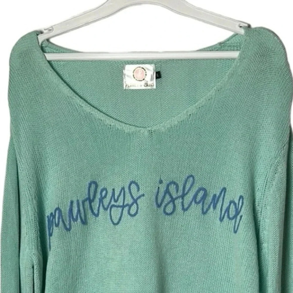 sweater,women large,boho cotton,knit,embroidery. boxy,coastal ,made in USA - Picture 7 of 13